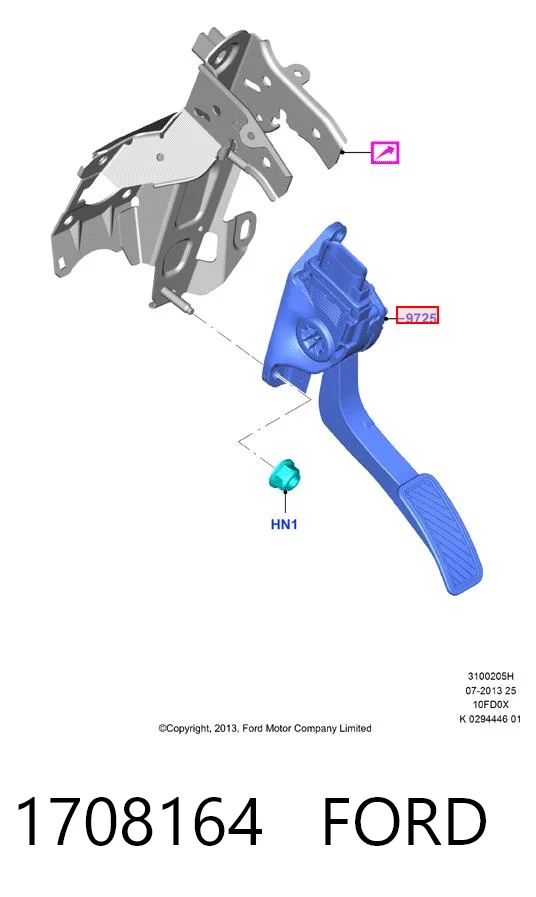  Pedal de gás (de acelerador) Ford Fiesta Mk6 hatchback (CB1) (2008 - 2016) Mk6