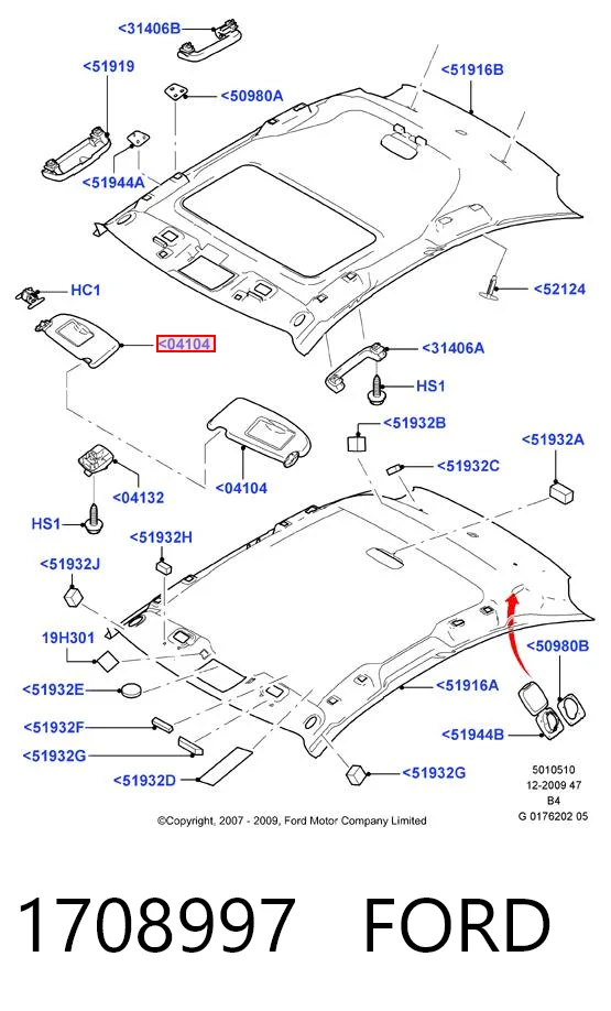 Pala contra o sol para Ford Focus II DB, FCH, DH