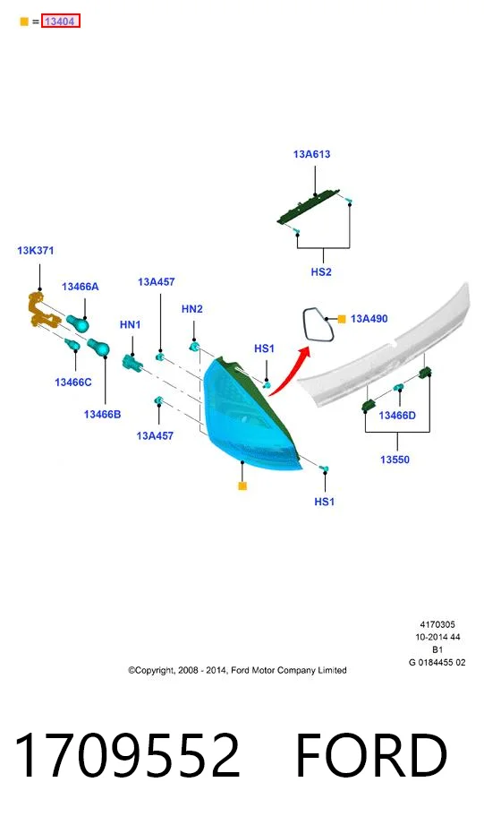 Lanterna traseira direita Ford Fiesta Mk6 CB1
