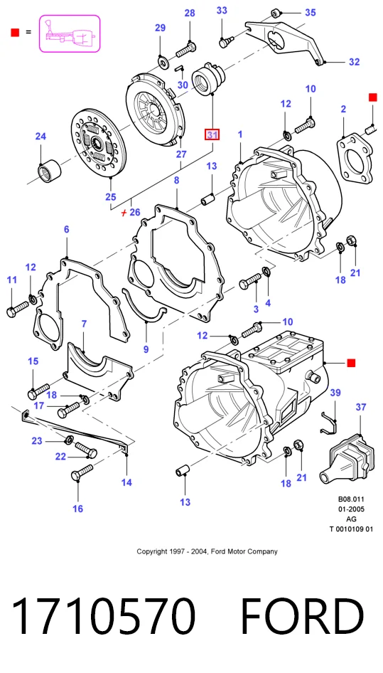 Rolamento de liberação de embraiagem para Ford Sierra GBC