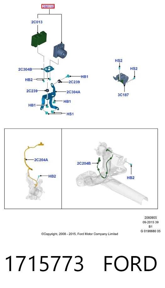 Unidade hidráulico de controlo ABS para Ford Fiesta Mk6 CB1