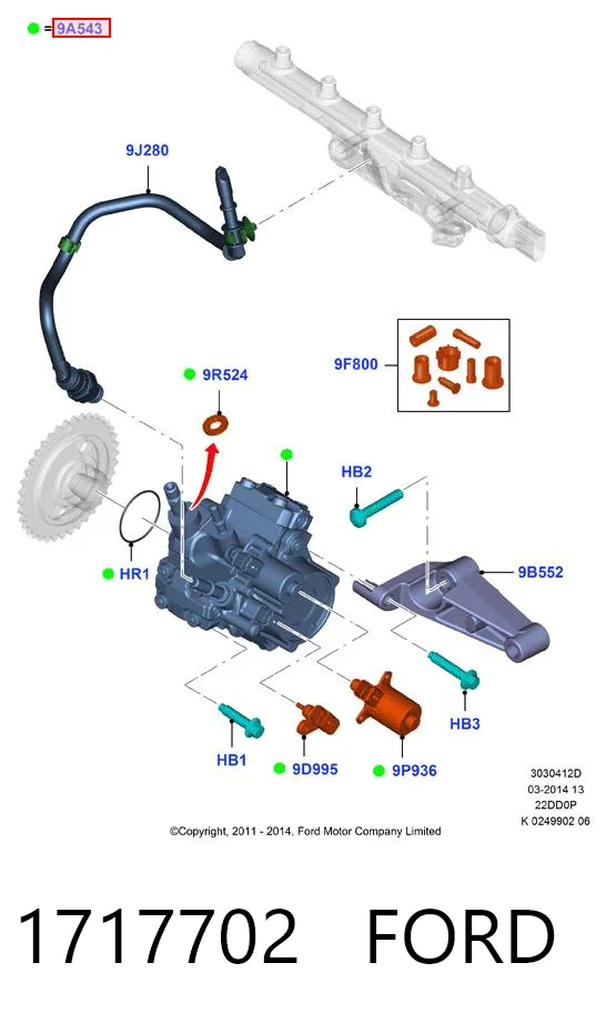 1717702 Ford Bomba de combustível de pressão alta