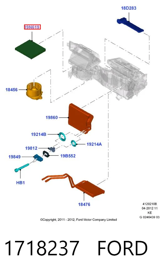 1718237 Ford Filtro de salão