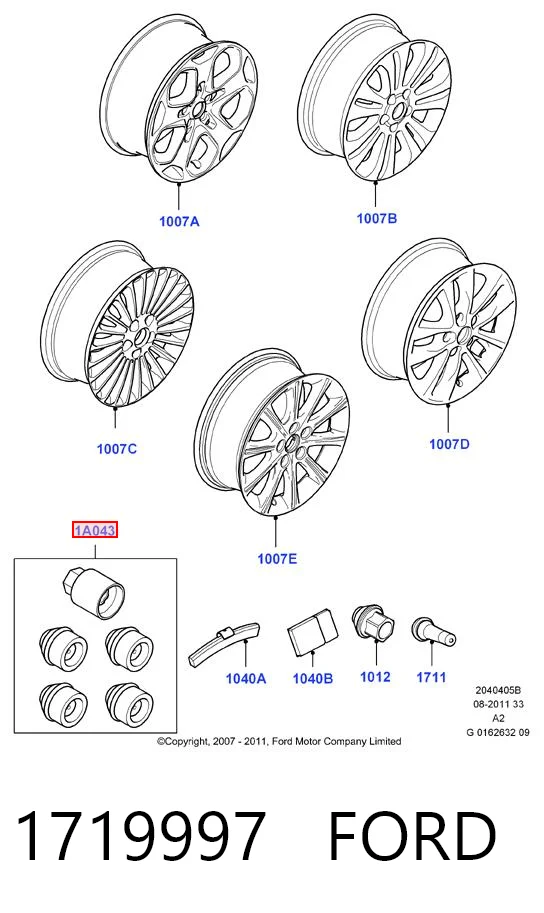 Parafuso de roda para Ford Focus DA, HCP, DP
