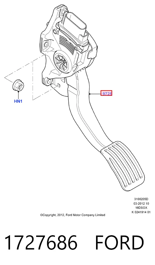 Pedal de gás (de acelerador) Ford Galaxy II CA1 monovolume (WA6) (2006 - 2015) II CA1
