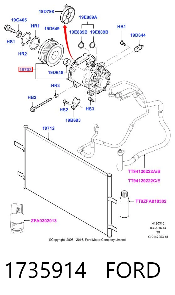 1735914 Ford Compressor de aparelho de ar condicionado