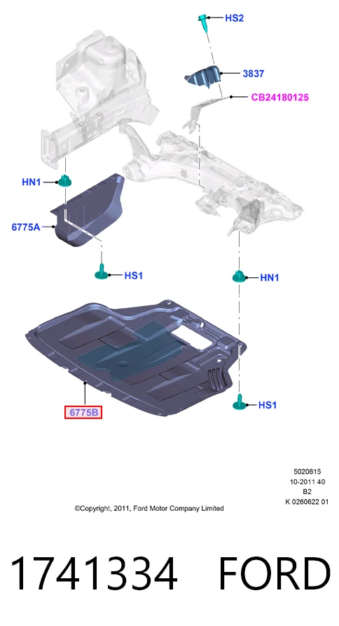 Proteção de motor, de panela (da seção de motor) Ford Fiesta Mk6 hatchback (CB1) (2008 - 2016) Mk6