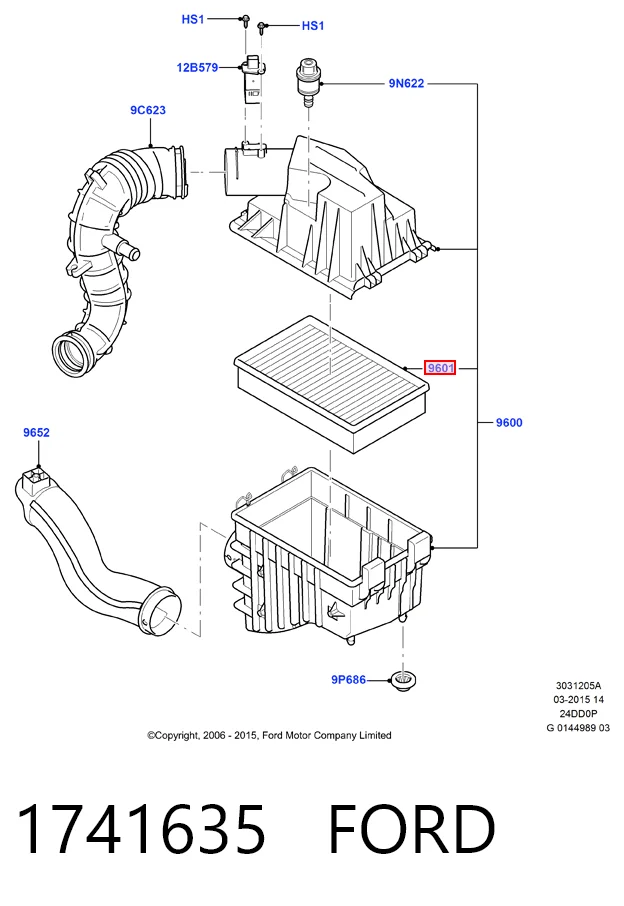 1741635 Ford Filtro de ar
