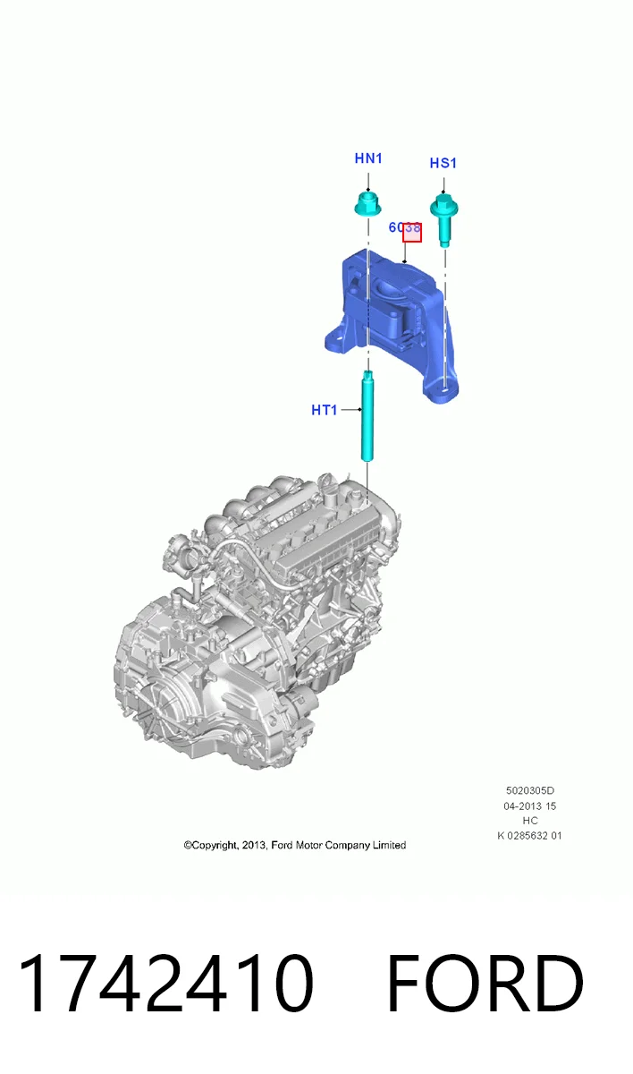 1742410 Ford Coxim (suporte) direito de motor
