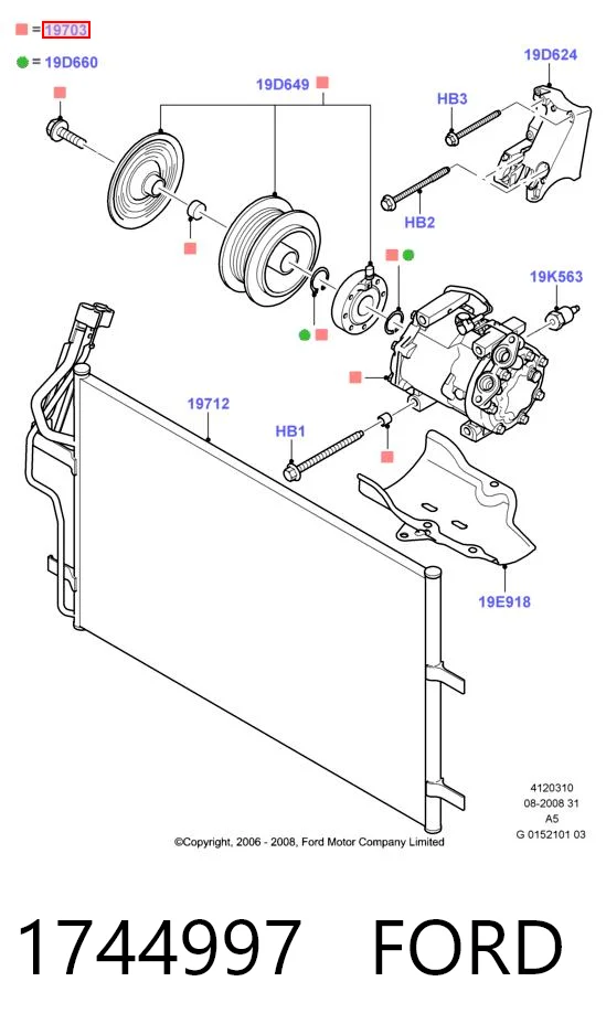 1744997 Ford Compressor de aparelho de ar condicionado