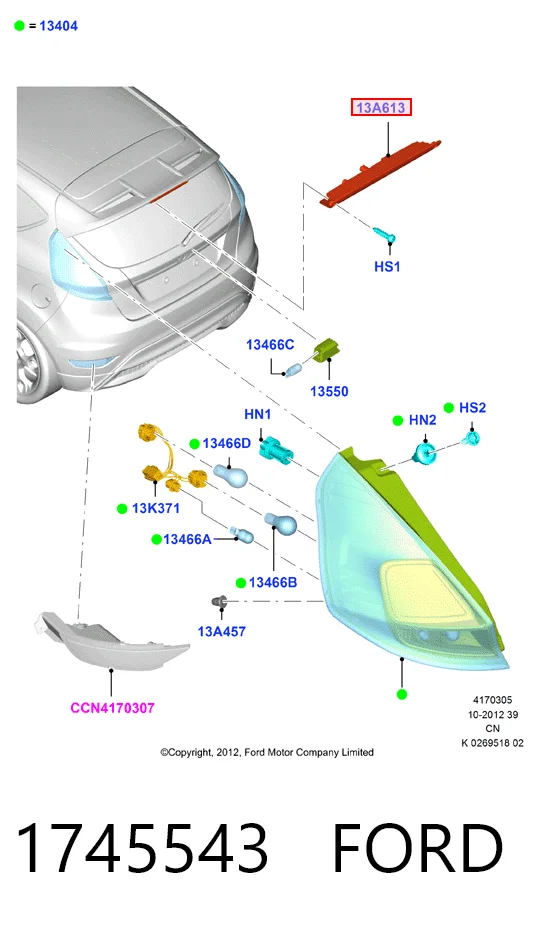 Compre Sinal de parada traseiro adicional Ford Fiesta 