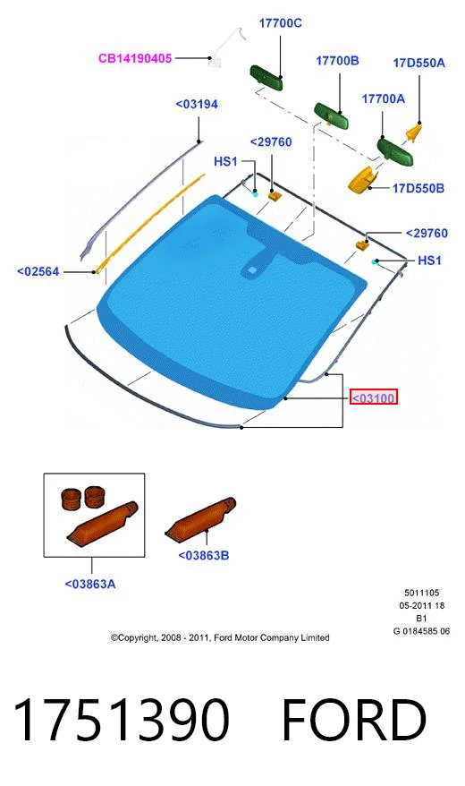 Pára-brisas Ford Fiesta preço, a partir de 114,26 USD