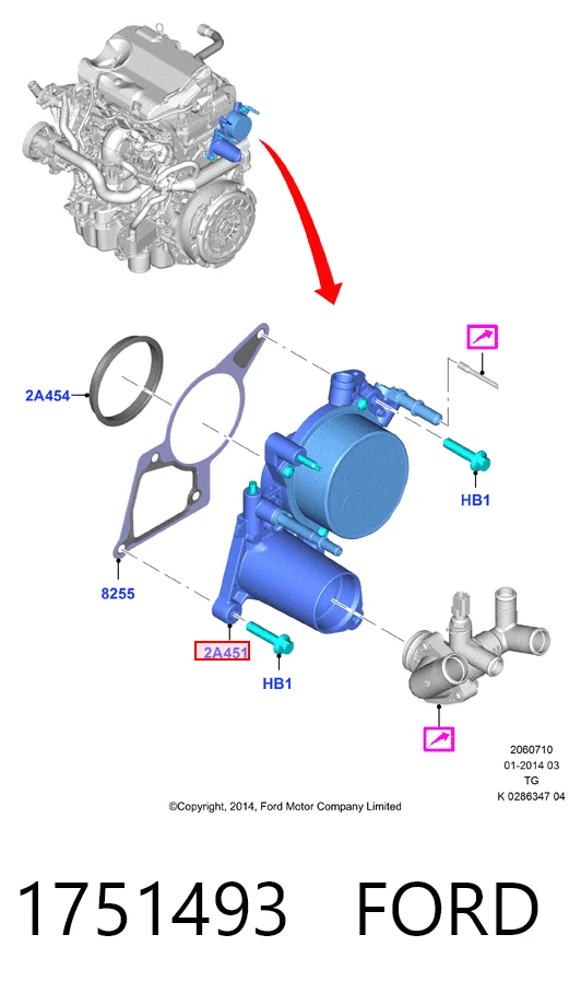 1751493 Ford Bomba a vácuo