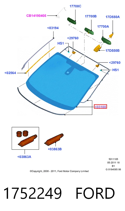  Pára-brisas Ford Fiesta Mk6 hatchback (CB1) (2008 - 2016) Mk6