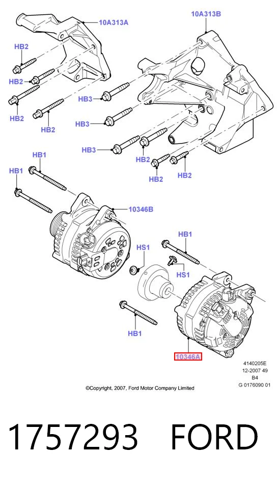 1757293 Ford Gerador