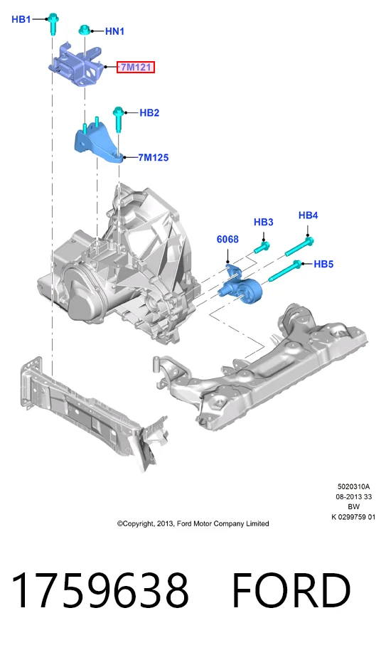 Coxim (suporte) esquerdo de motor Lemforder 45327