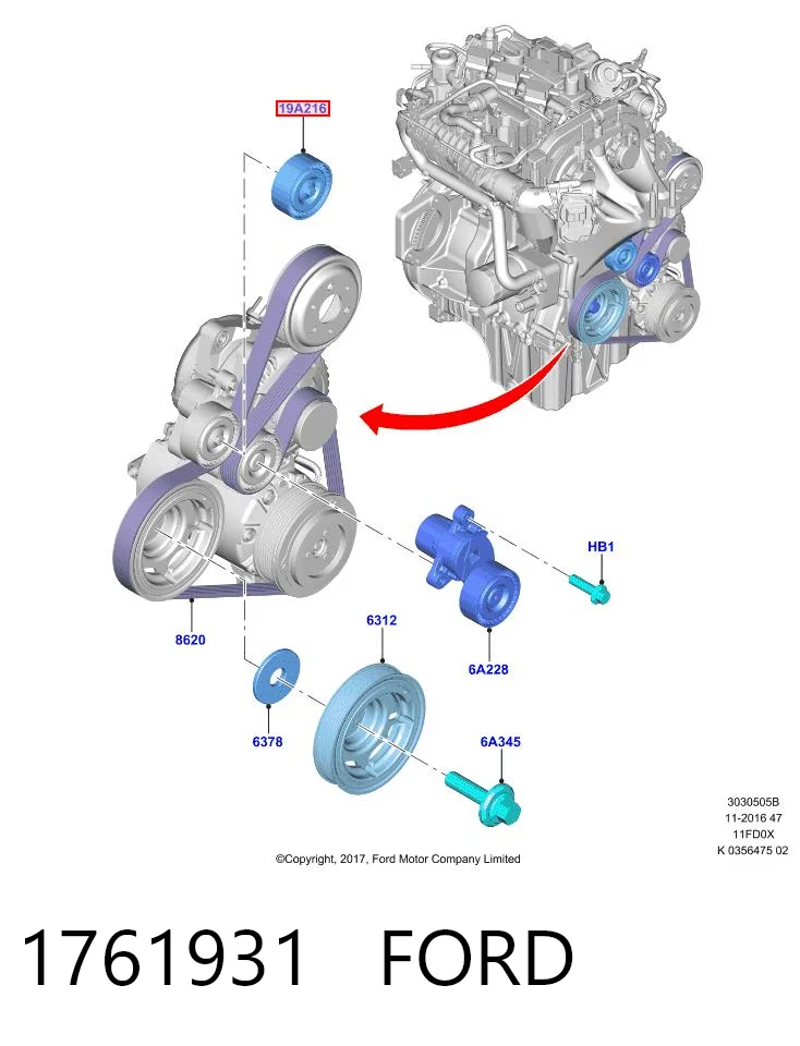Rolo parasita da correia de transmissão Ford Focus III CB8 ao melhor preço