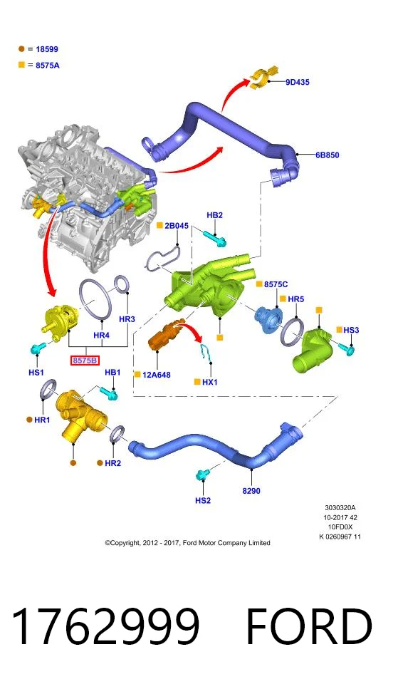 1762999 Ford Termostato