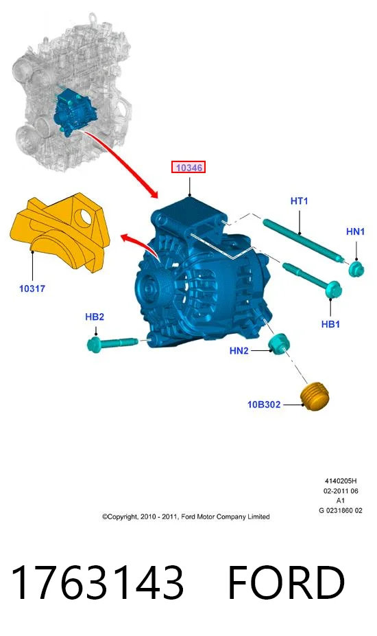 1763143 Ford Gerador