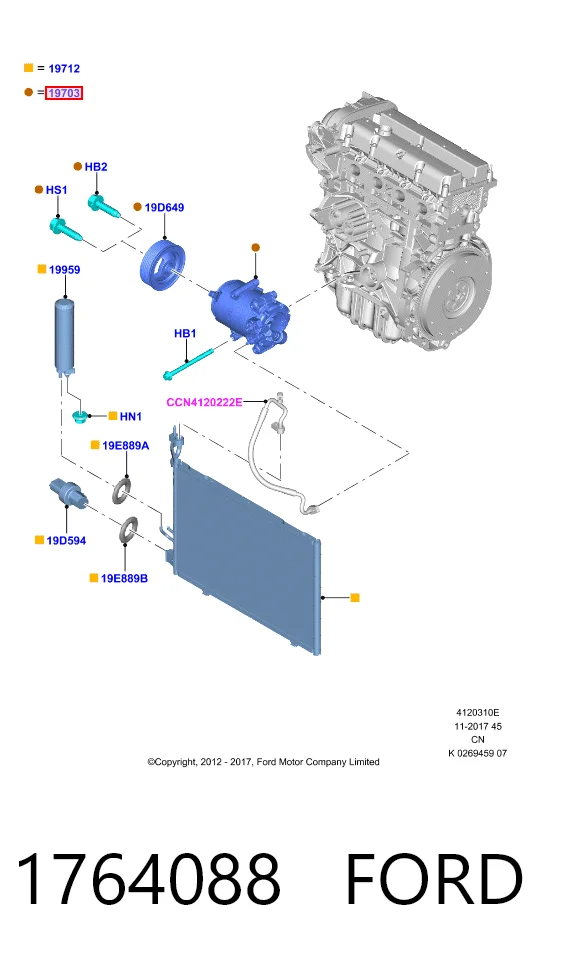 1764088 Ford Compressor de aparelho de ar condicionado