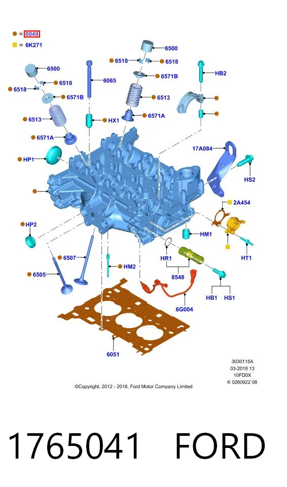 1765041 Ford Cabeça de motor (CBC)