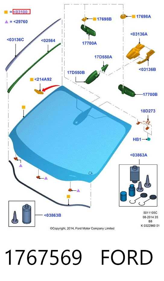 Pára-brisas para Ford Focus III CB8
