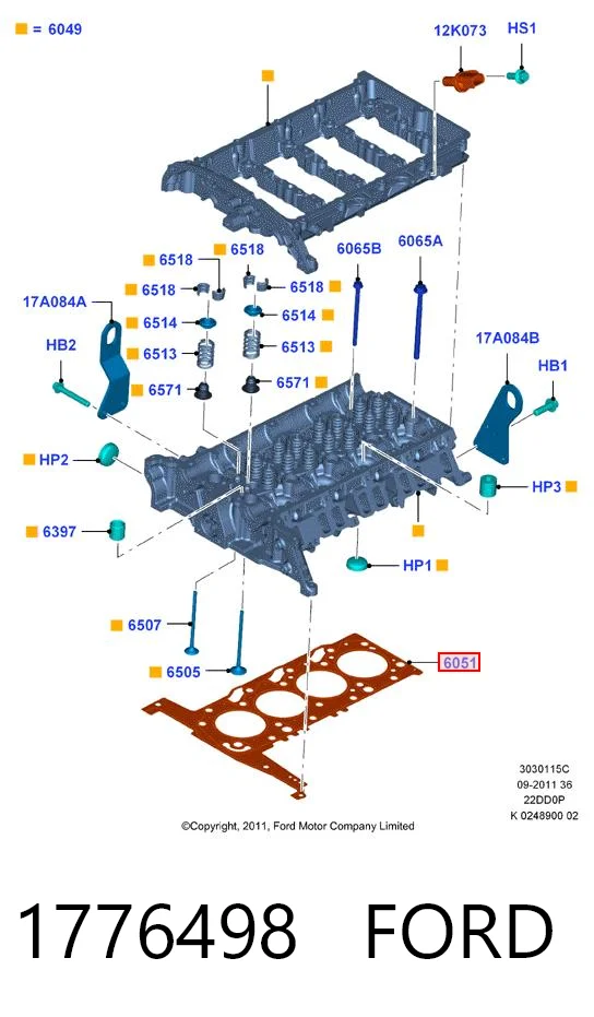 Vedante de cabeça de motor (CBC) Mazda U20710271 preço, a partir de 33,86 USD
