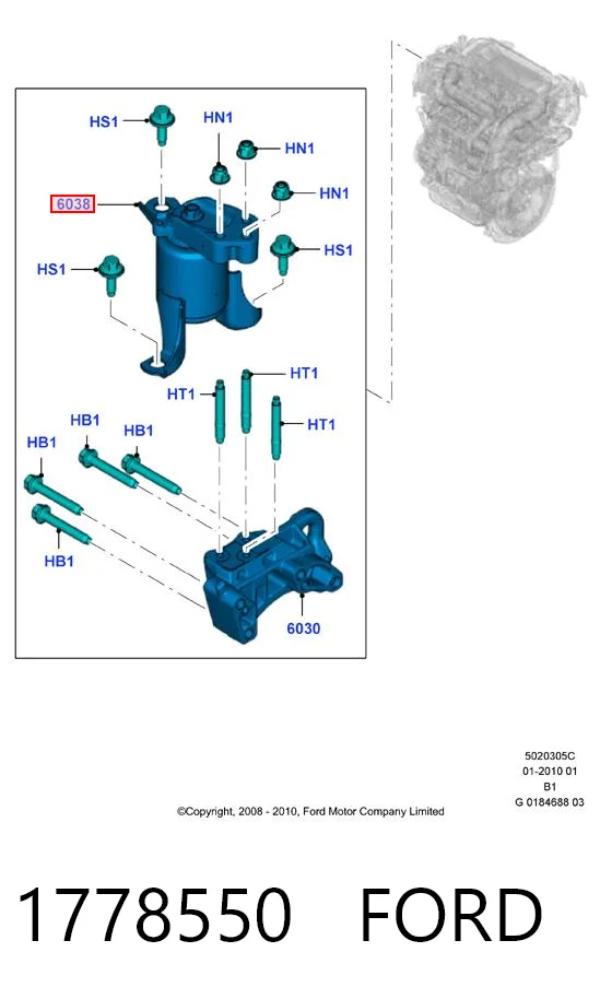 1778550 Ford Coxim (suporte) direito de motor
