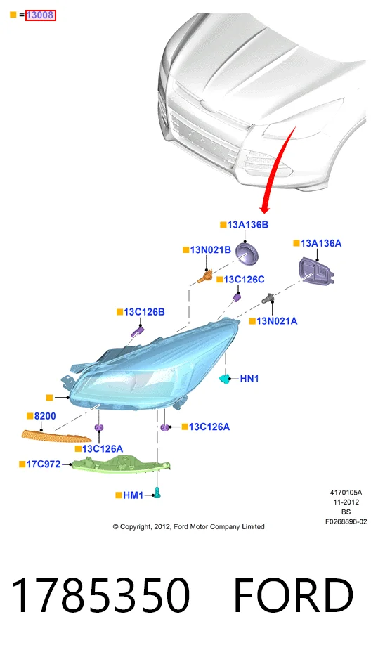 Compre Luz direita Ford Kuga 2