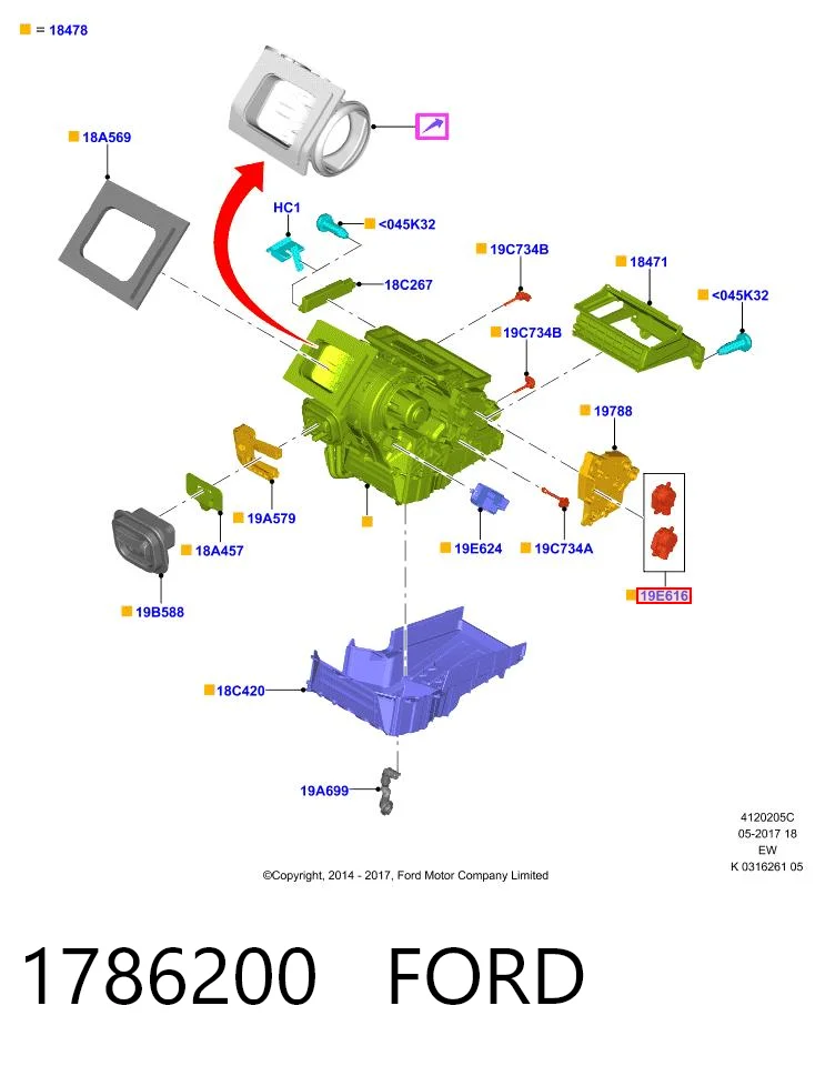 Acionamento de comporta de forno para Ford Focus III CB8