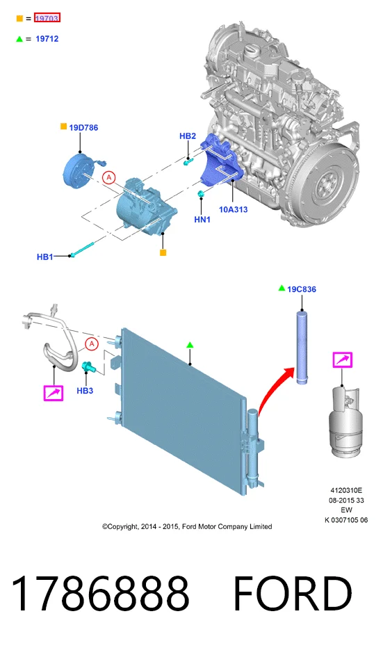 1786888 Ford Compressor de aparelho de ar condicionado