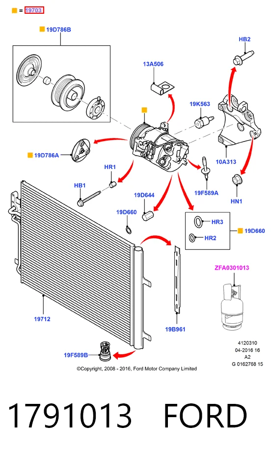 1791013 Ford Compressor de aparelho de ar condicionado
