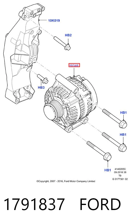 1791837 Ford Gerador