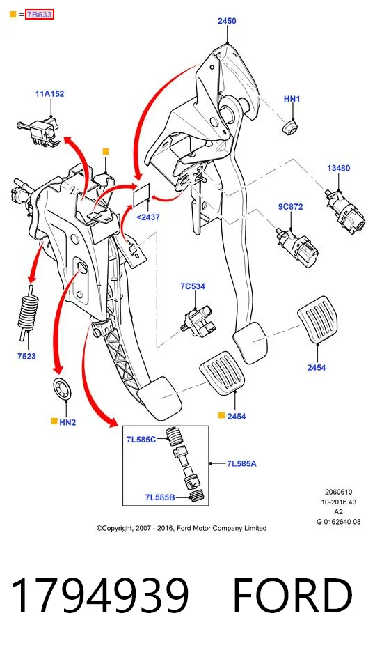 Pedal de embraiagem para Ford Mondeo CA2