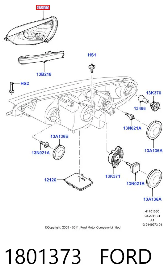 1801373 Ford Luz direita