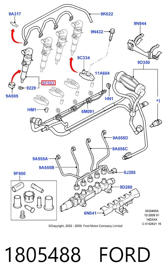 1805488 Ford Injetor de injeção de combustível