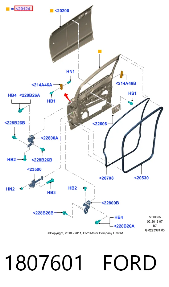 Porta dianteira esquerda para Ford C-Max Grand CB7