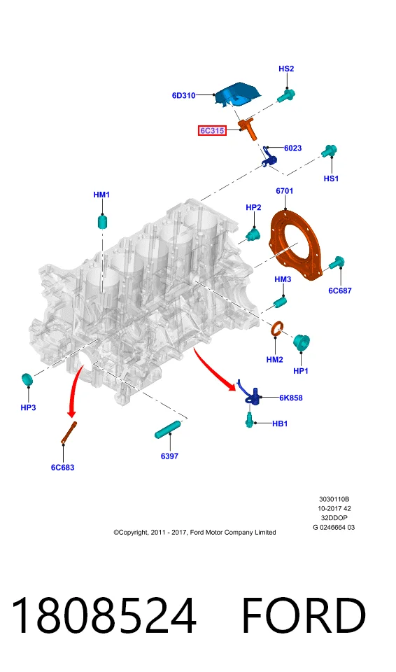1808524 Ford Sensor de posição (de revoluções) de cambota