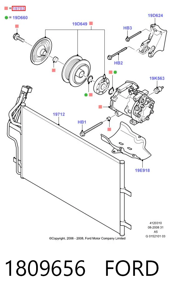 1809656 Ford Compressor de aparelho de ar condicionado