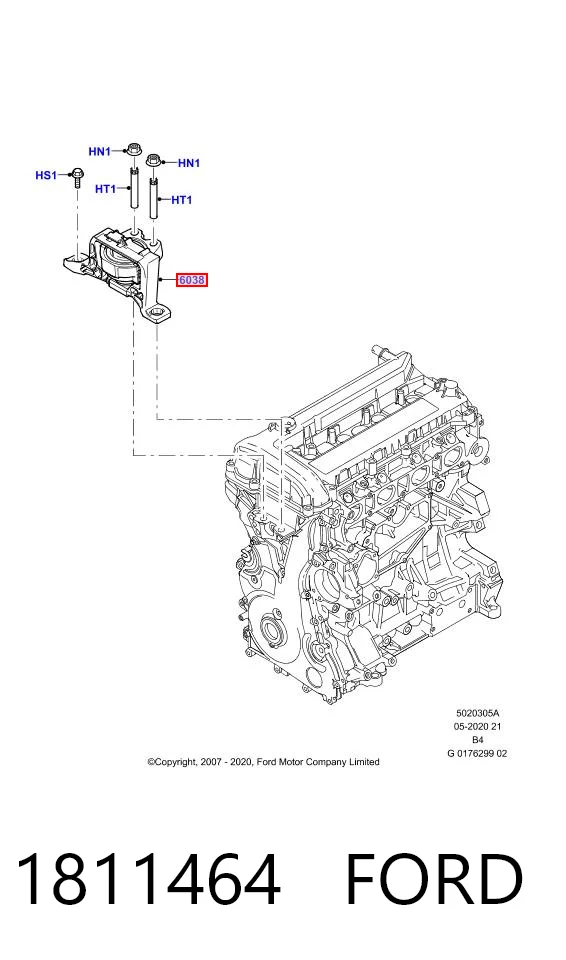1811464 Ford Coxim (suporte) direito dianteiro de motor