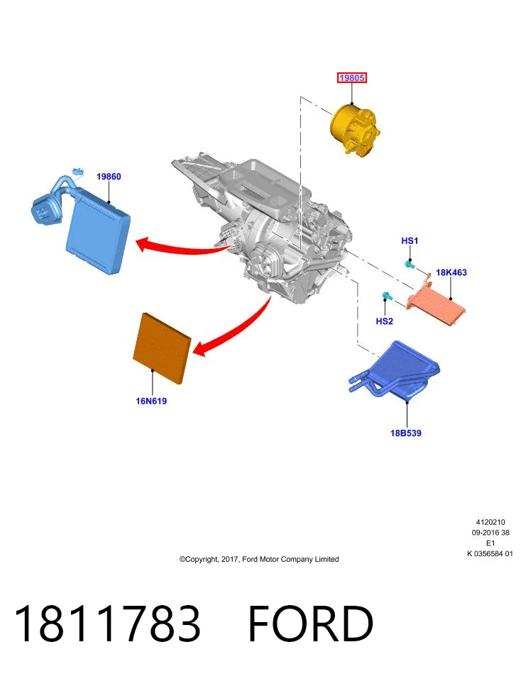 1811783 Ford Motor de ventilador de forno (de aquecedor de salão)