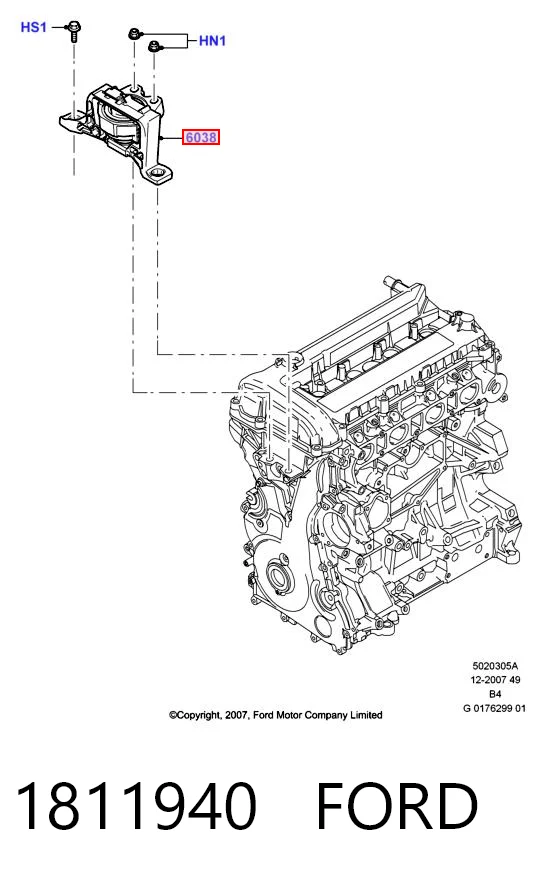 1811940 Ford Coxim (suporte) direito de motor