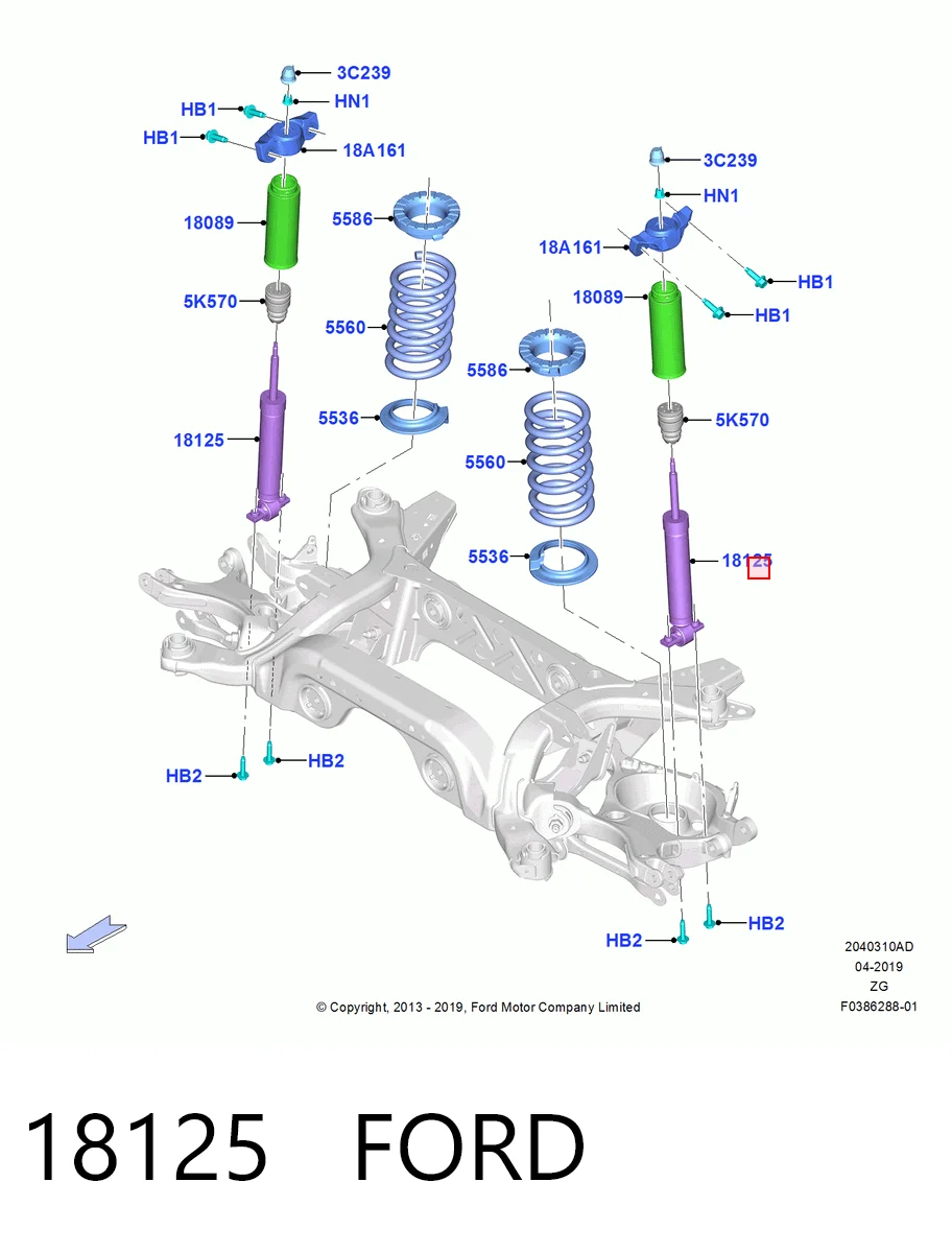 18125 Ford Amortecedor traseiro