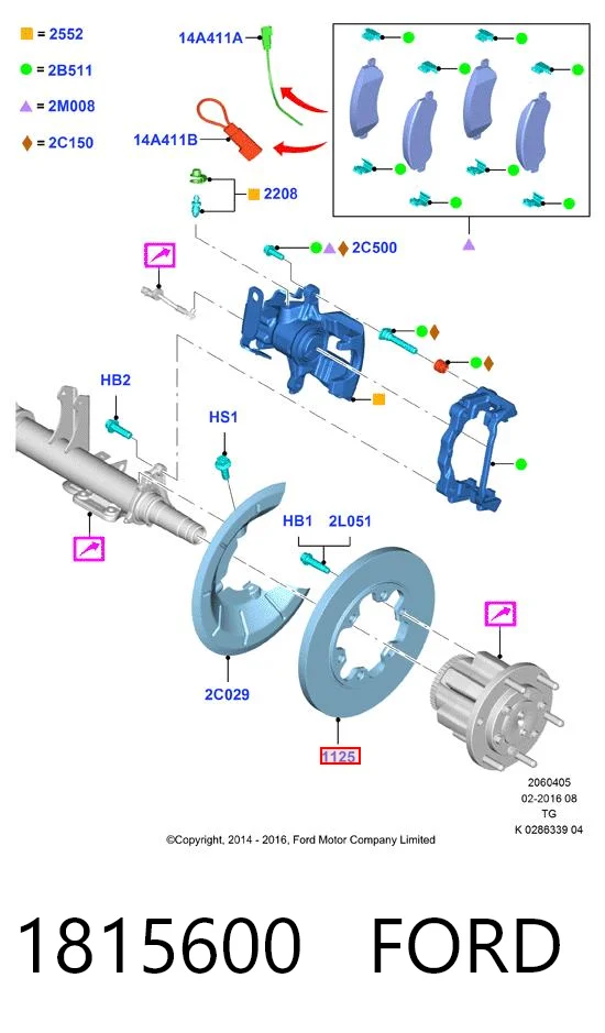 1815600 Ford Disco do freio traseiro