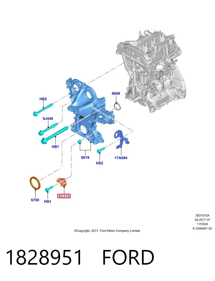 1828951 Ford Sensor de posição (de revoluções) de cambota