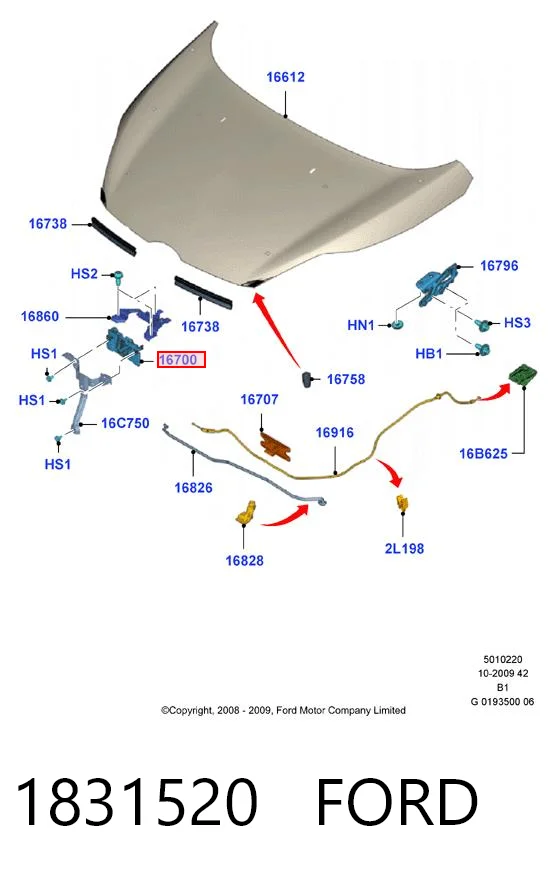 Fecho da capota Ford Fiesta VI CB1 ao melhor preço