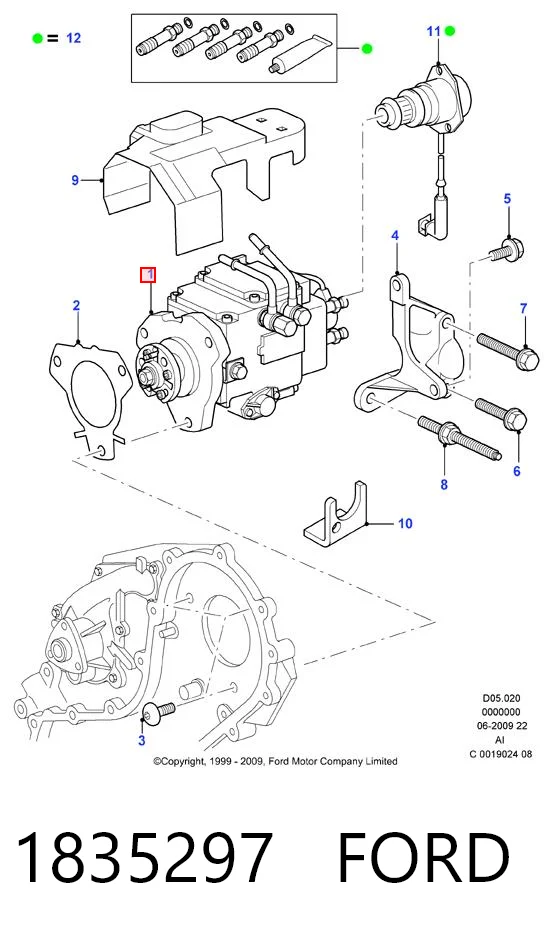  Bomba de combustível de pressão alta Ford Fiesta Mk4 hatchback (JAS, JBS) (1996 - 2002) Mk4