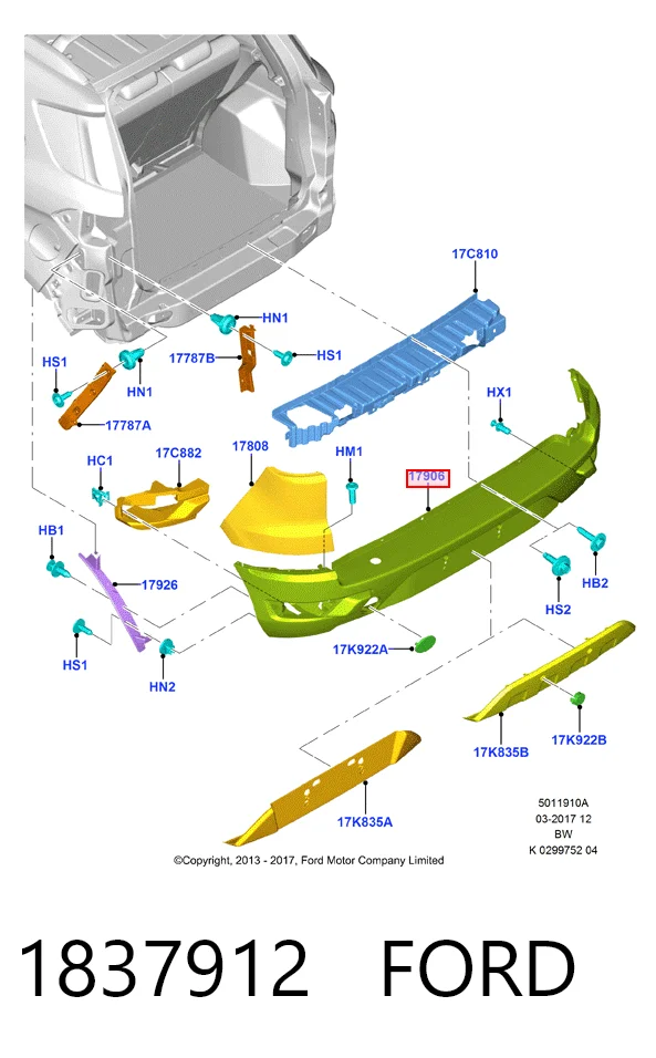 Pára-choque traseiro Ford ECOSPORT preço, a partir de 78,23 USD