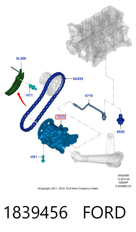 1839456 Ford Bomba de óleo