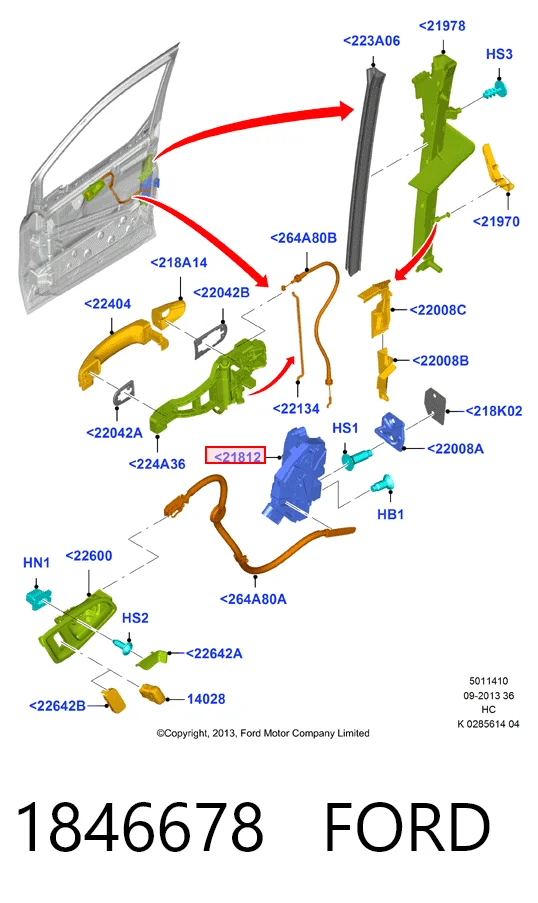 Fecho da porta dianteira esquerda RECCAC3385 CSV Electronic Parts